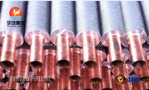 CuNi 90/10 Shape Type Heat Exchanger Fin Tube OD25.4 X 1.5WT L Finned Copper Tubing