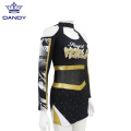 Uniforme de cheerleading noir sbuliamtion OEM