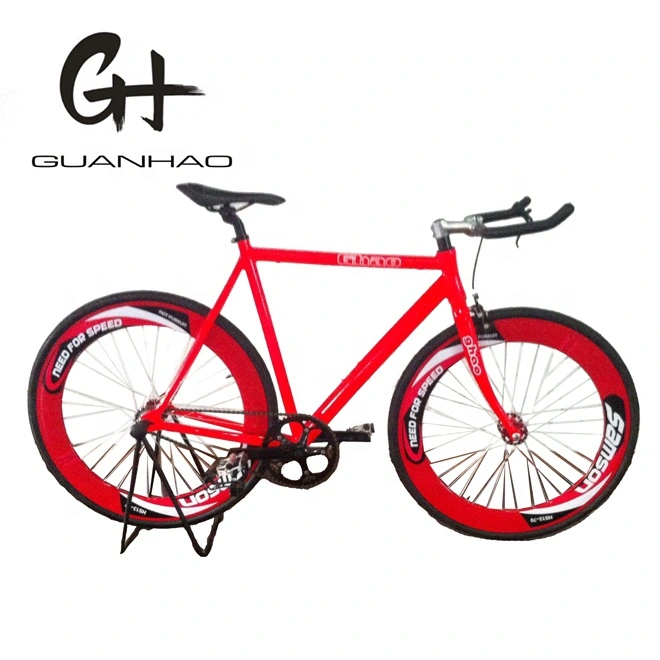 700c 70mm Wheelset Red Bullhorn Handlebar Aluminium Fixed Bicycle