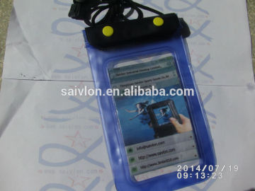 button type pvc waterproof pouch/bag with lanyard