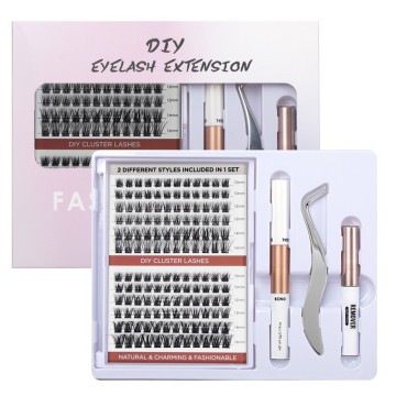 pre-cut segment false eyelashes diy cluster lashes kit