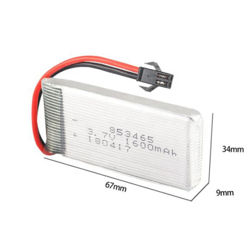 853465 1600mAh 25C Rechargeable Lithium-Ion Battery for Remote-Controlled Airplane Toys