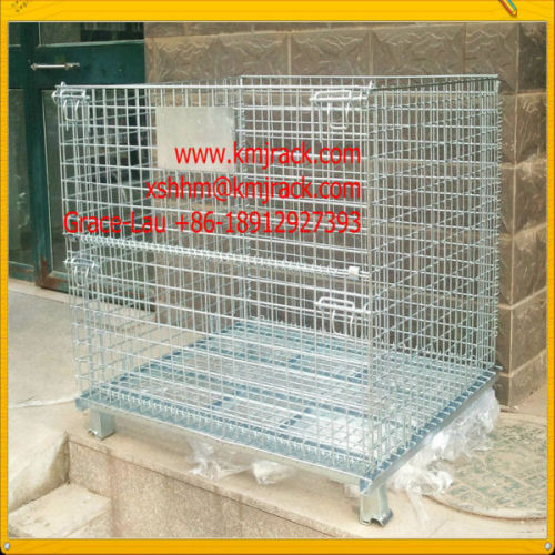 Zinc Plated Foldable Wire Rolling Storage Cage