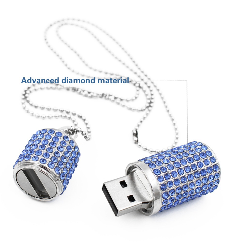 Lipstick Crystal Necklace Usb