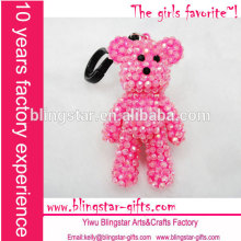 Fashion rhinestone bear keychain, crystal bear chain,diamond bear keychain, jeweled bear keychain