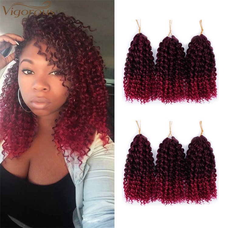 Vigorous 8 inches Marley Braids Ombre Curl Crochet Braid Synthetic Kinky Braiding Hair Extensions for Women Wholesale Price