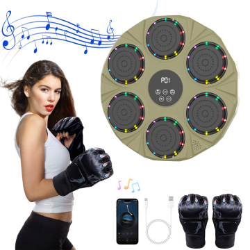  Military Green Boxing Punching Machine - Adult Target Workout Equipment with Music 