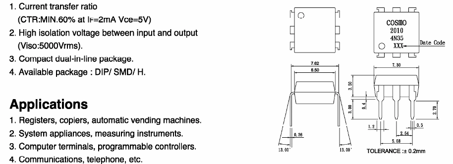 High Reliability Optocoupler K2010