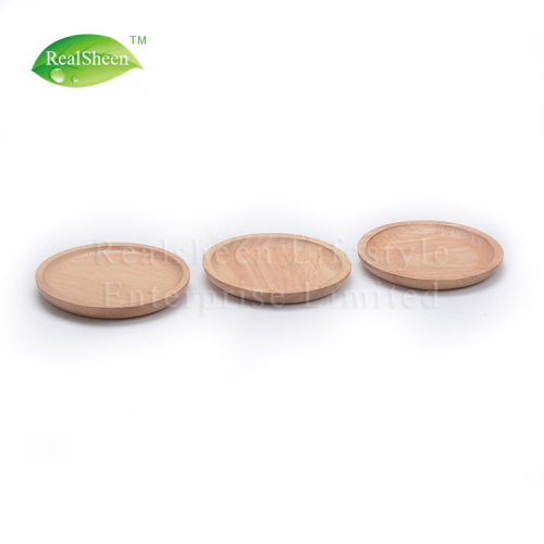 Small Round Rubber Wood Serving Plate