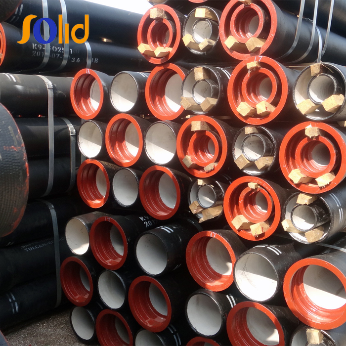 ISO2531 class k9 Water pressure test ductile iron pipe di water pipe