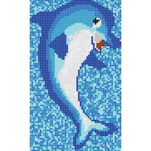 スイミングプールグラスモザイクサメのクジラの壁画パターン