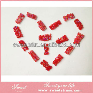 SiamAB fashion heart strass trimming mesh