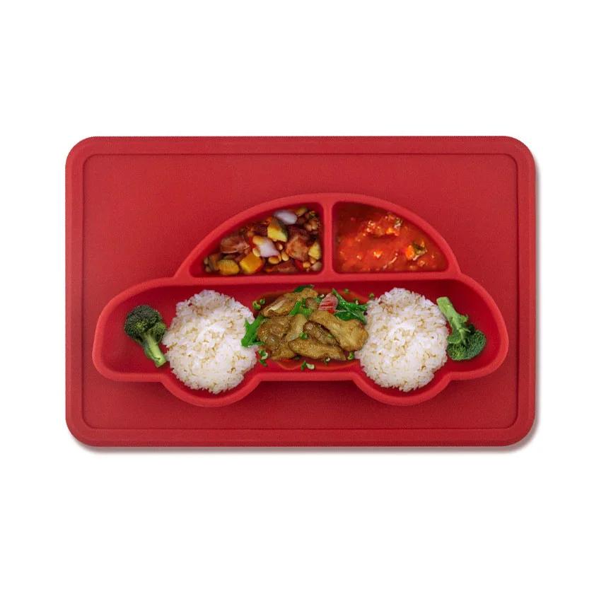 Certificated Non-Slipbaby Cartoon Silicone Car Placemat Plate