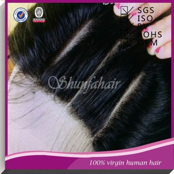 Virgin brazilian straight lace closure,brazilian virgin hair top closure,3-way part lace closure