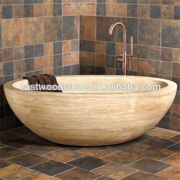 Yellow stone bathtub for bathroom