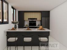 Black Color Design Small Kitchen Cabinets With Island