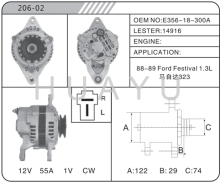 AUTO REBULIT MAZDA 323 ALTERNATOR MOTOR 14916