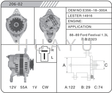 AUTO REBULIT MAZDA 323 ALTERNATOR MOTOR 14916