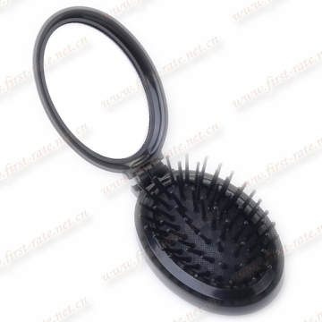 Oval shape double-sided Plastic pocket make-up mirror