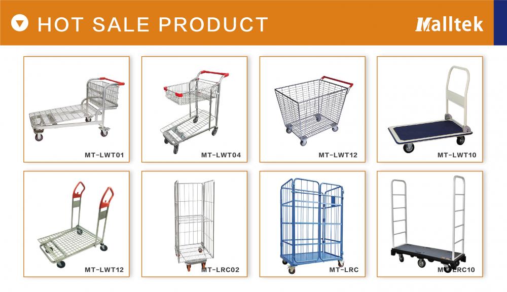 Heavy duty warehouse metal mesh furniture trolley