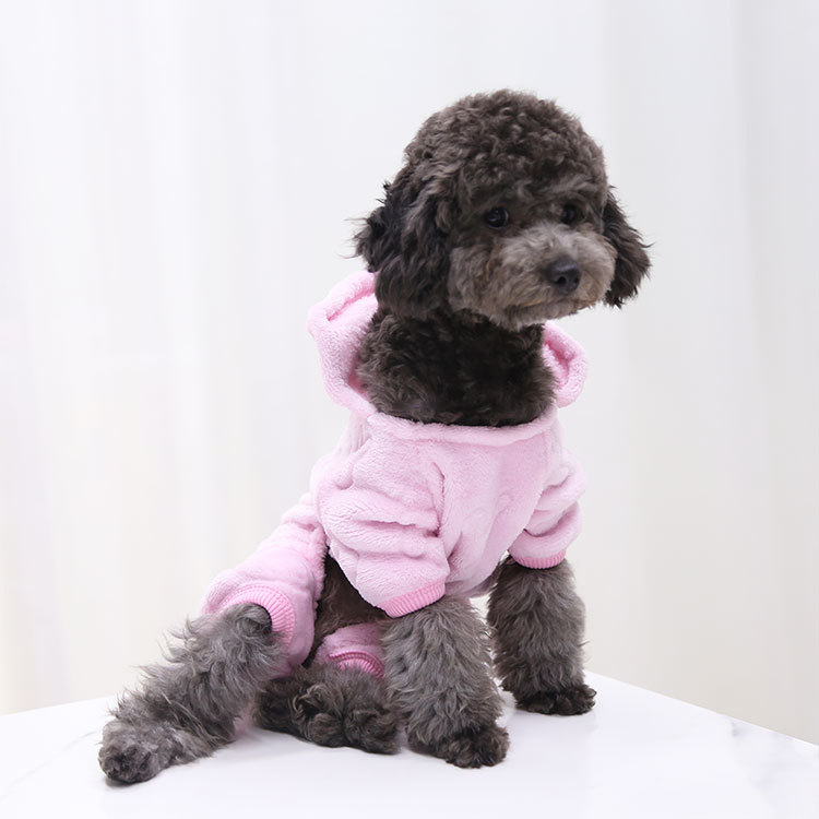 Wholesale Coral Fleece Dog Clothes Pet Dinosaur Clothes Autumn and Winter Warm Four-legged Dog Cat Clothes