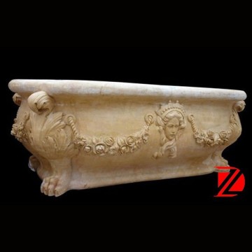 luxury european style stone bathtub with claw feet