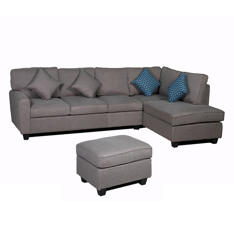 fabric corner sofa with ottoman