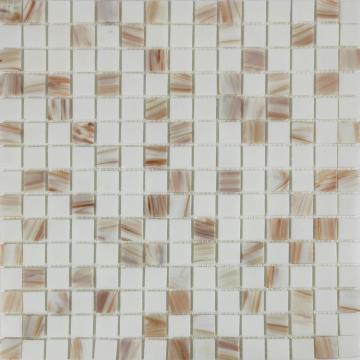 Gold link Rose pink luscious glass mosaic tiles