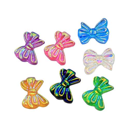 Brillant Bowknot Flatback résine Cabochon noeud papillon forme bricolage coque de téléphone embellissement vacances décoration enfants Slime Art déco