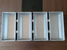 Rk Bakeware China 4 Straps Nonstick Industrial Bread Pan Deli Bread Pan Glazed for Wholesale Bakery