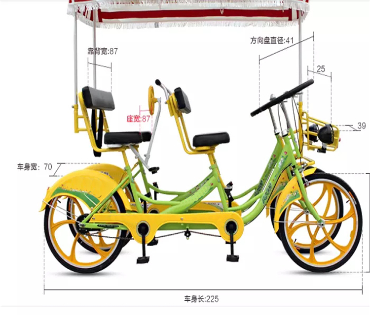 High quality steel frame tandem bike for touring/no foldable tandem bike/sightseeing bike for a couple