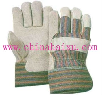 full palm cow split crust leather working gloves 10.5inch
