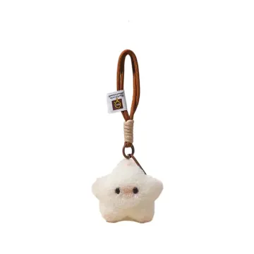 Cute Star Plush Keychain with Smile Face