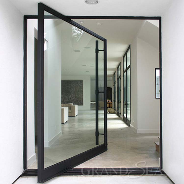 High-quality sample aluminum inside swing single doors with clear tempered glasses