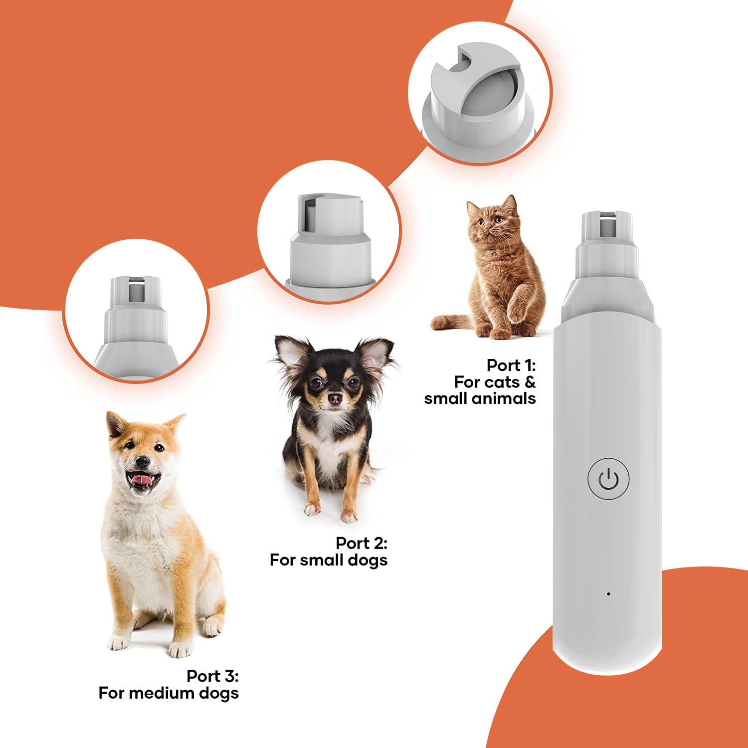 usb rechargeable pet safe dog nail grinder