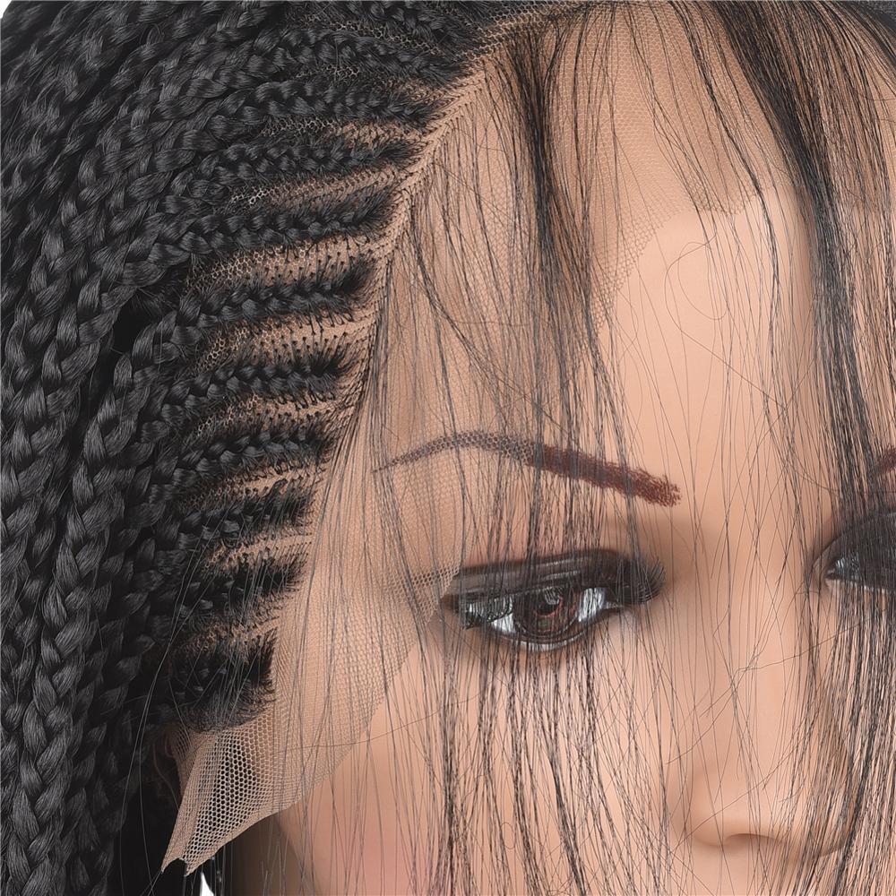 MYZYR Private Label Synthetic Wig,braided Box Braids Synthetic Lace Front Wig Synthetic Lace Front Wigsynthetic Wig Vendor Long