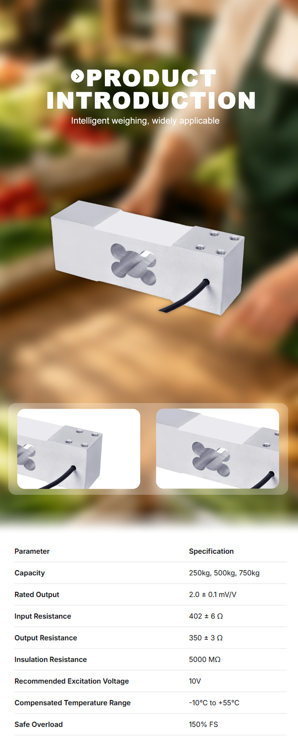 B02 โหลดเซลล์จุดเดียว X B02 Single Point Load Cell X