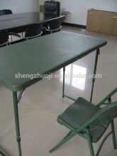 military folding table and folding chair