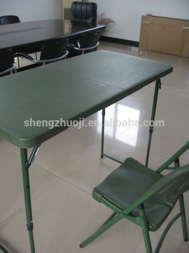 military folding table and folding chair