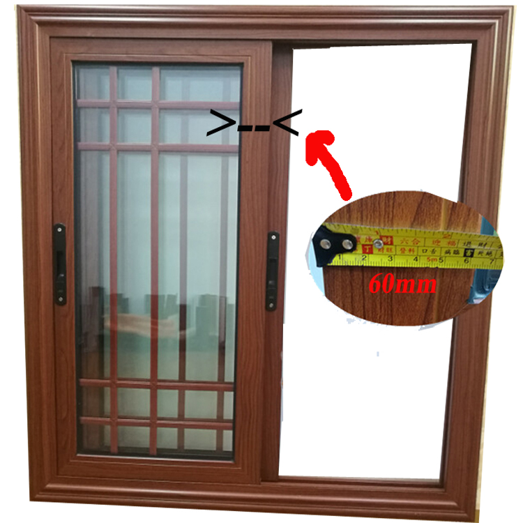 aluminium material blue tinted glass sliding window