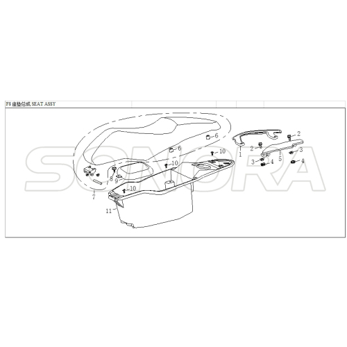 SEAT ASSY Για το LONGJIA LJ125T 8M Ανταλλακτικό Κορυφαία ποιότητα