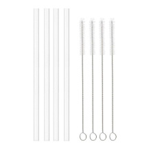 Clear Reusable Straws with Cleaning Brush for Wine Tasting and Beverages