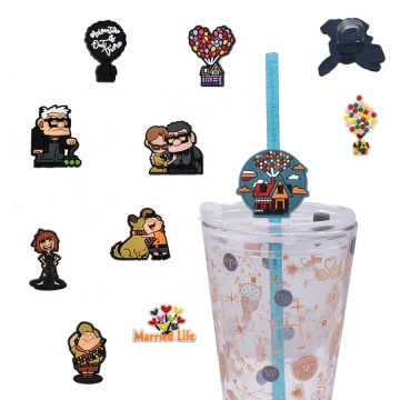 Popular Straw Top Hats Carl Fredricksen Style - Dustproof Caps with Silicone for Drinking