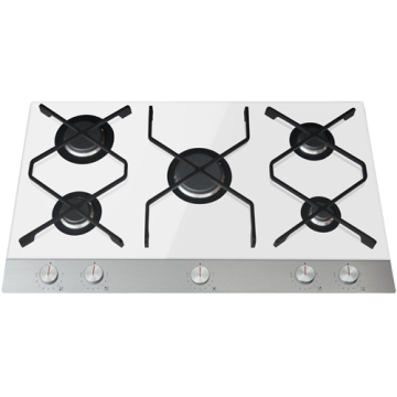 White Glass Cooktop 5 Burner