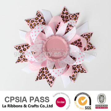 Decoration Flower Making a Ribbon Handmade Pink Wood Rosette