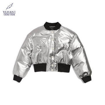 Yufan Custom 2023 Children's Silver Down Jacket - Bomber Style Down Coat