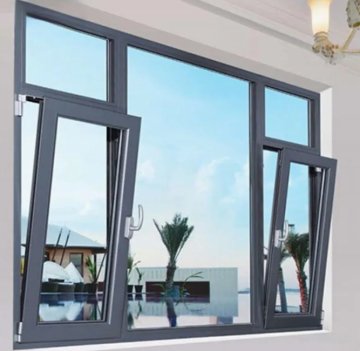 Double Tempered Glass Tilt and Turn Aluminium Windows