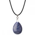 Crystal 25x35mm Teardrop Pendant Necklace women Men