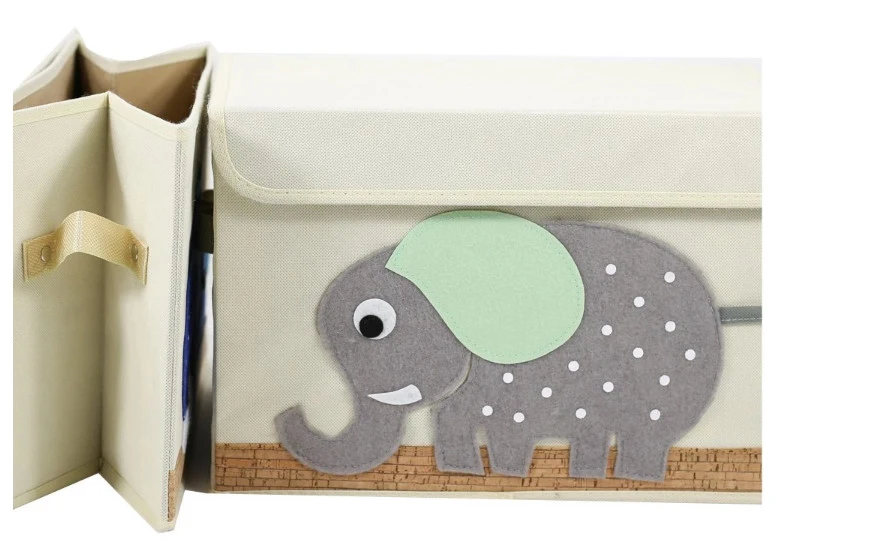 Non-Woven Animal Fabric Storage Box with Lid