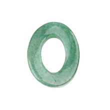 Green Aventurine Twist 18x23mm QQ Circle & Hollow Oval Pendant Beads